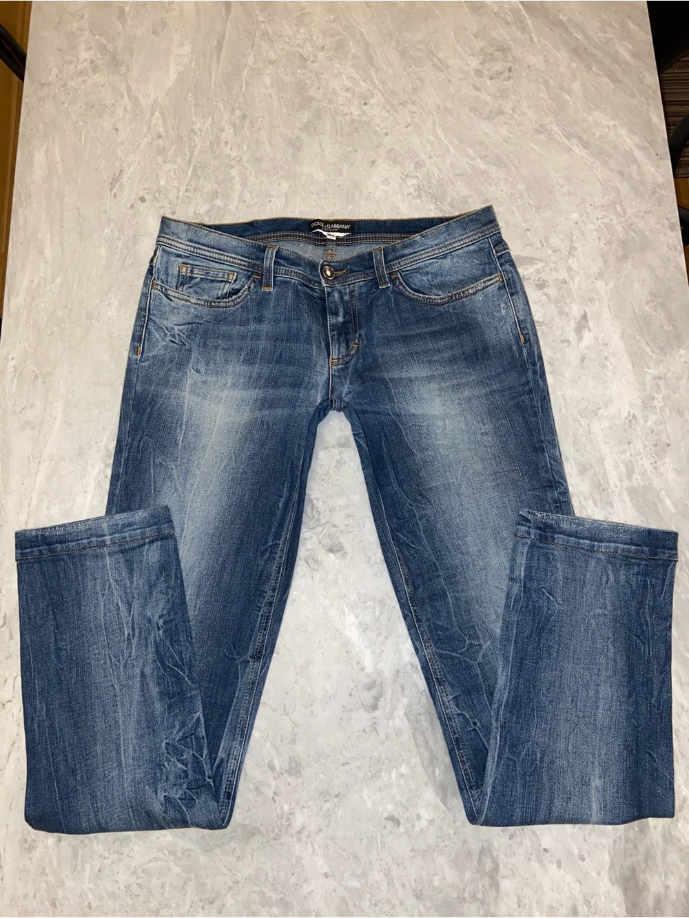 Dolce & Gabbana Vintage Low Rise Faded Jeans
